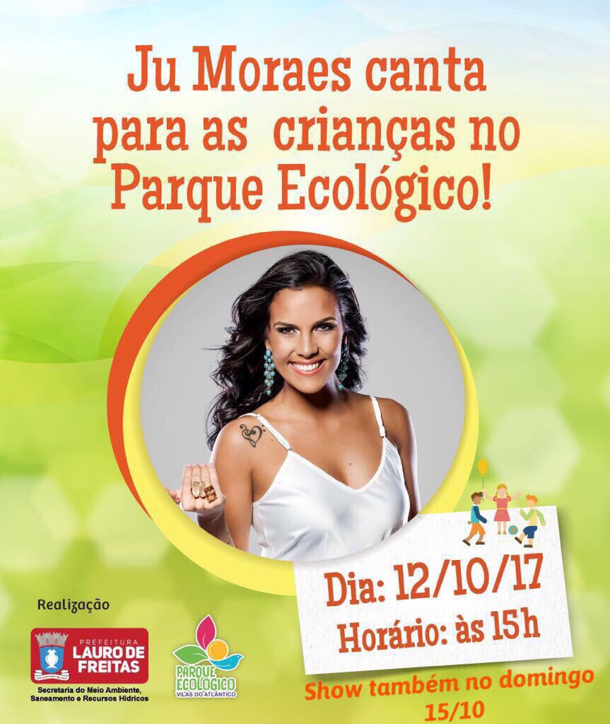 Ju Moraes canta para as crianças no Parque Ecológico de Vilas